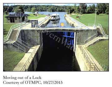 Moving into a standard lock on The Trent-Severn Waterway
